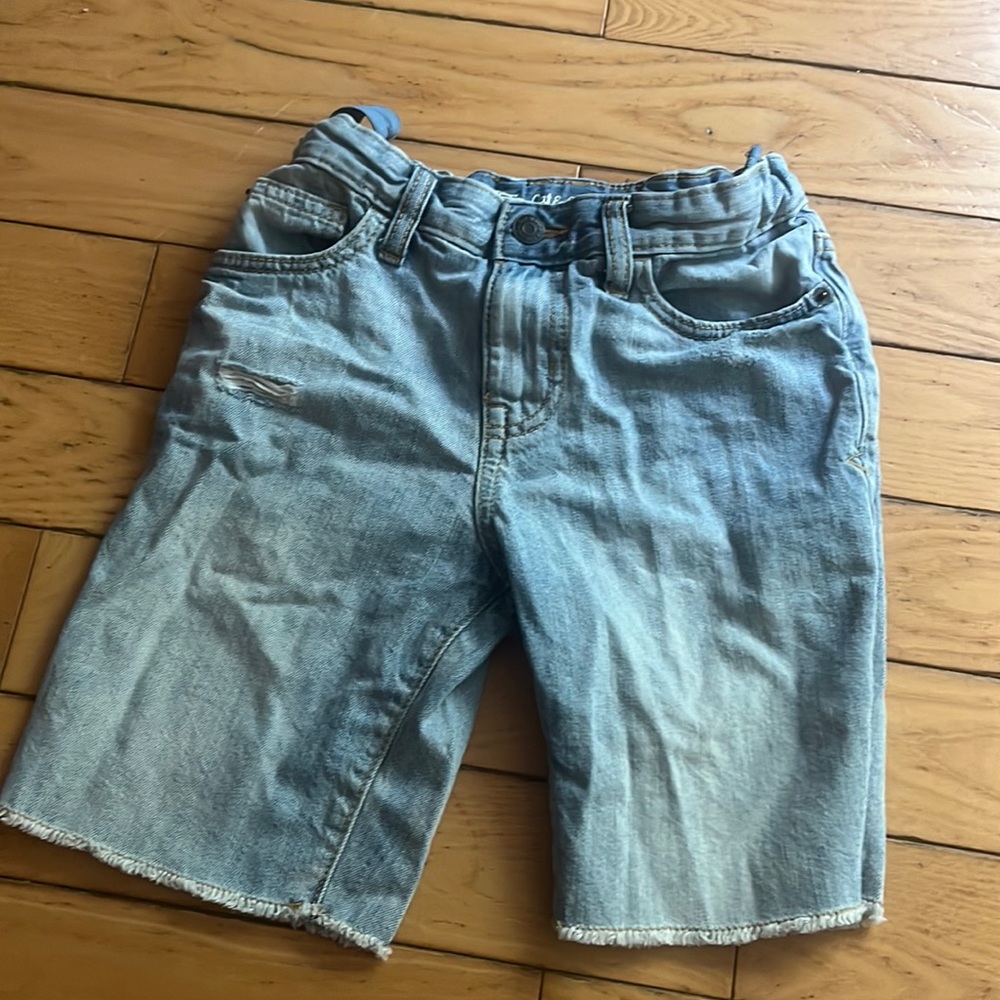 Long knee jean shorts for girls or boys
